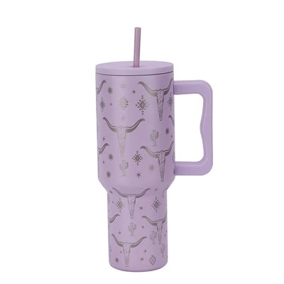 Boğa başı oyulmuş tam baskı 40 oz paslanmaz çelik kupalar